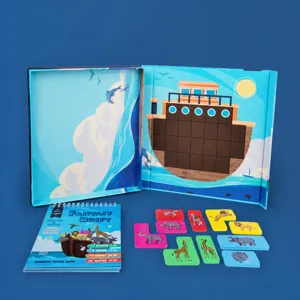 Kids magnetic puzzle game set with Noah's Ark theme, logical thinking toy for early learning.