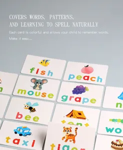 Kids English flashcards for alphabet spelling and early learning, interactive desk toys for kids.