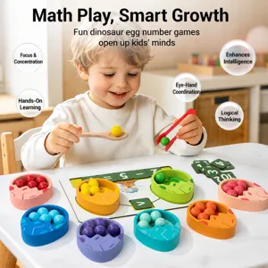 Holz Dinosaurier Ei Clip Perlen Mathe Spielzeug fur Kinder Fruherziehung Farbzuordnung Training