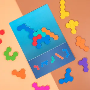 Jouet de puzzle Tetris en bois pour enfants, éducation précoce, logique, vue principale