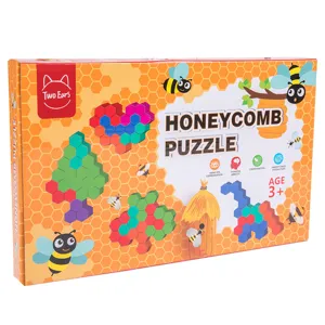 Jeu de puzzle en nid d'abeille créatif pour enfants, éducation précoce et logique.