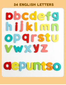 Wooden alphabet letters educational toy for kids learning English spelling and early education.