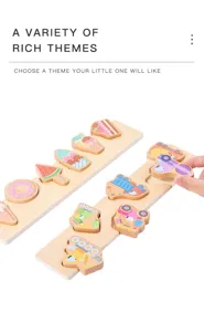 Tablero de rompecabezas de madera, juguete educativo Montessori para niños pequeños.
