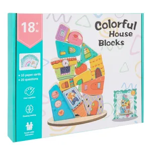 Bambini legno equilibrio impilamento blocchi colorati casa puzzle educazione giocattoli