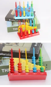 Wooden counting frame 5-row abacus bead arithmetic toy educational math learning tool for kids