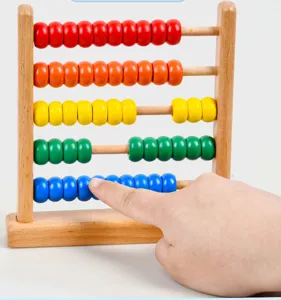 Wooden abacus counting frame for kids early math education and toddler learning toy