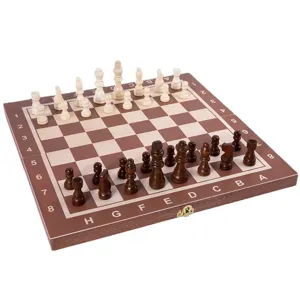 Wooden folding chess set board game educational wooden toy for children and family play