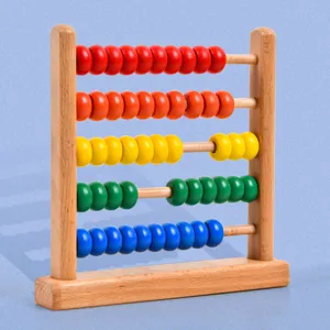 Wooden abacus counting frame for kids math learning, colorful educational toy main image.