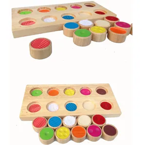 Kinder Holz Taktil Matching Spielzeug Montessori Sensorik Frueherkennung Lernspiel