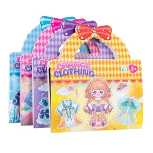 Jouet de poupée d'habillage magnétique pour enfants filles ensemble cadeau princesse