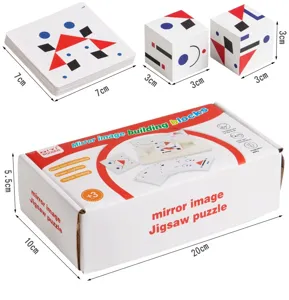 Set de juguetes de puzzle de bloques de construcción de imagen espejo educativos para niños