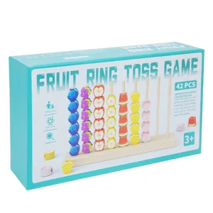 Wooden Fruit Ring Toss Game Educational Toy for Toddlers Sorting Activity Blocks Main