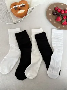 Women thin slouchy socks spring summer breathable sheer Korean style lace design socks pairs
