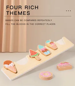 Juguete de rompecabezas de combinación de formas de madera para niños, bloques de aprendizaje.