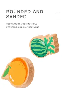 Piezas de rompecabezas de madera para niños, bloques de fruta suaves, juguete educativo.