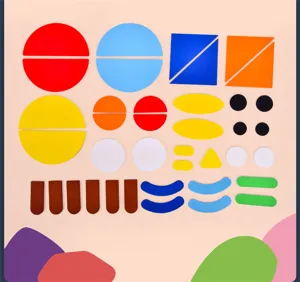 Wooden geometric shape puzzle pieces detail, Montessori early education toy for toddlers kids.