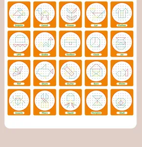 Montessori wooden geometric geoboard pattern cards set for kids early math education toys