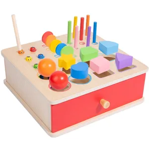 Montessori Holz Lernspielzeug Formenfürung Sortierspiel Kleinkind Intelligenzbox