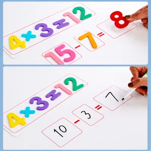 Kids early education math card toy set for preschool number learning and cognitive training.