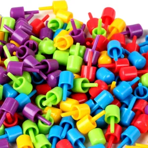 Colorful plastic mushroom pegs for children mosaic pegboard educational puzzle toy main view