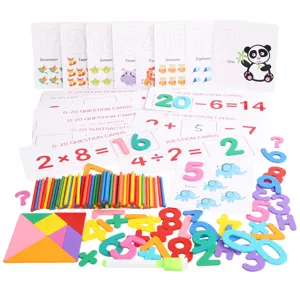 Kids math educational toys set counting sticks numbers cards early learning toys