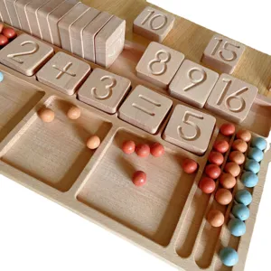 Wooden Math Montessori Toy Early Education Digital Counting Blocks Kids Learning Board