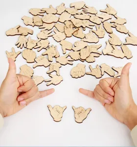 Holz Früherziehung Hand Geste Form Puzzle Spielzeug für Kinder Logik Training Lehrmittel