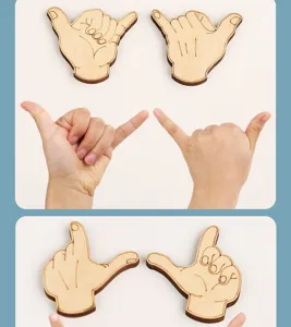 Holz Hand Geste Puzzlespiel Frueherziehung Logiktraining passendes Holzlehrmittel