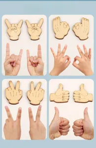 Holz Hand Geste Puzzle Spielzeug Detailansicht, Montessori Form Zuordnung Lernspielzeug.