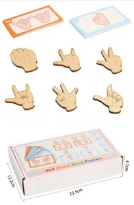Holz Hand Geste Puzzle Spielzeug Kinder Frueherziehung Form Zuordnung Logik Training