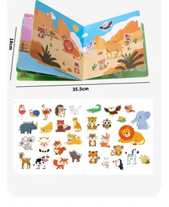 Kids magic static sticker book early education animal puzzle interactive toy for toddlers