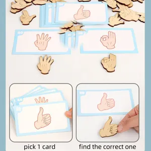 Holz frühe Bildung Geste passendes Puzzle Spielzeug für Kinder Logik Training.