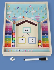 Jouet de décomposition des nombres en bois pour enfants Montessori perles de comptage éducatif