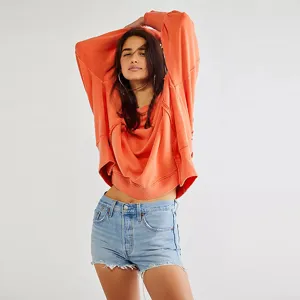 Donna ampio colore unito maniche lunghe girocollo felpa spacchi moda casual autunno quotidiano