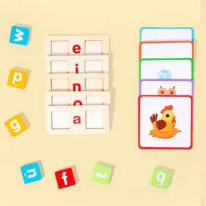 Wooden CVC Phonics Spelling Game Montessori Educational Alphabet Toy for Kids Learning