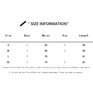 Size chart guide for women's lace splicing high waist slim pleated skirt detailing waist and length.