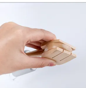 Wooden kitchen toy detail, smooth wooden toy part for kids play house, safe material design.