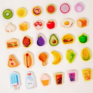 Wooden Montessori early education cognition toys food shapes preschool learning toys for kids