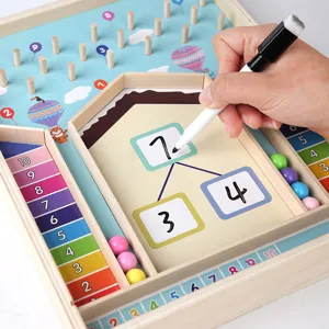 Jouet éducatif en bois pour enfants, plateau de décomposition des nombres Montessori.