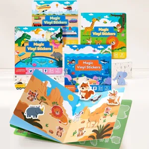 Kids Magic Static Reusable Sticker Book Educational Montessori Puzzle Toy Interactive Quiet Book Learning Game Gift