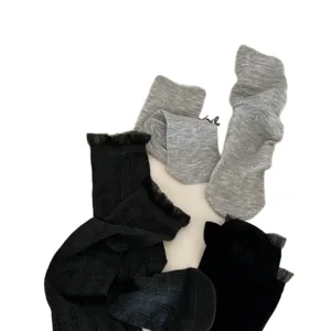 Women ruffle socks sheer thin crew socks summer breathable casual cute hosiery multi pack