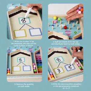 Jouet de mathématiques de décomposition numérique en bois Montessori perles pour enfants