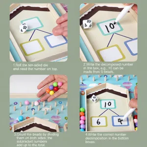 Jeu de mathématiques Montessori en bois pour enfants décomposition des nombres