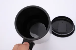 12V Car Heating Mug Stainless Steel Travel Coffee Cup Cigarette Lighter Plug In Water Bottle