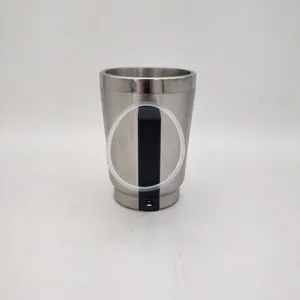 Stainless steel car headlight repair atomization cup with black handle and vehicle power plug.