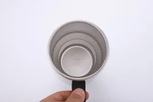 Stainless steel 12V car heated mug double wall electric travel cup for vehicle travel use.