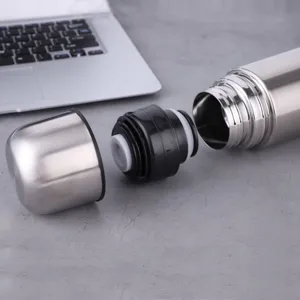 Stainless steel vacuum bullet thermos cup, double wall portable travel water bottle.