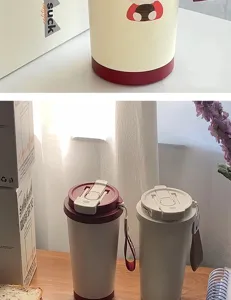 316 stainless steel insulated water bottle with straw dual drinking cup portable student style