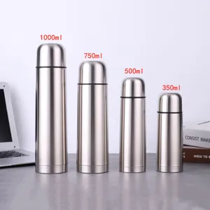 Portable Stainless Steel Vacuum Flask Bullet Shaped Insulated Water Bottle For Outdoor Sports Office Travel Daily