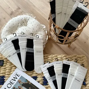 Women Summer Thin Breathable Crew Socks Fashion Lace Trim Solid Color Casual Stacking Socks Daily Wear Hosiery
